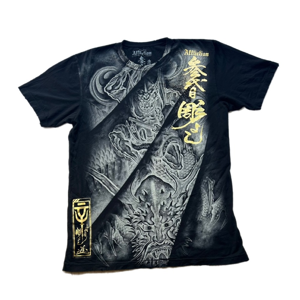 Affliction hero’s vs demons collection tee sz xxl fits like xl